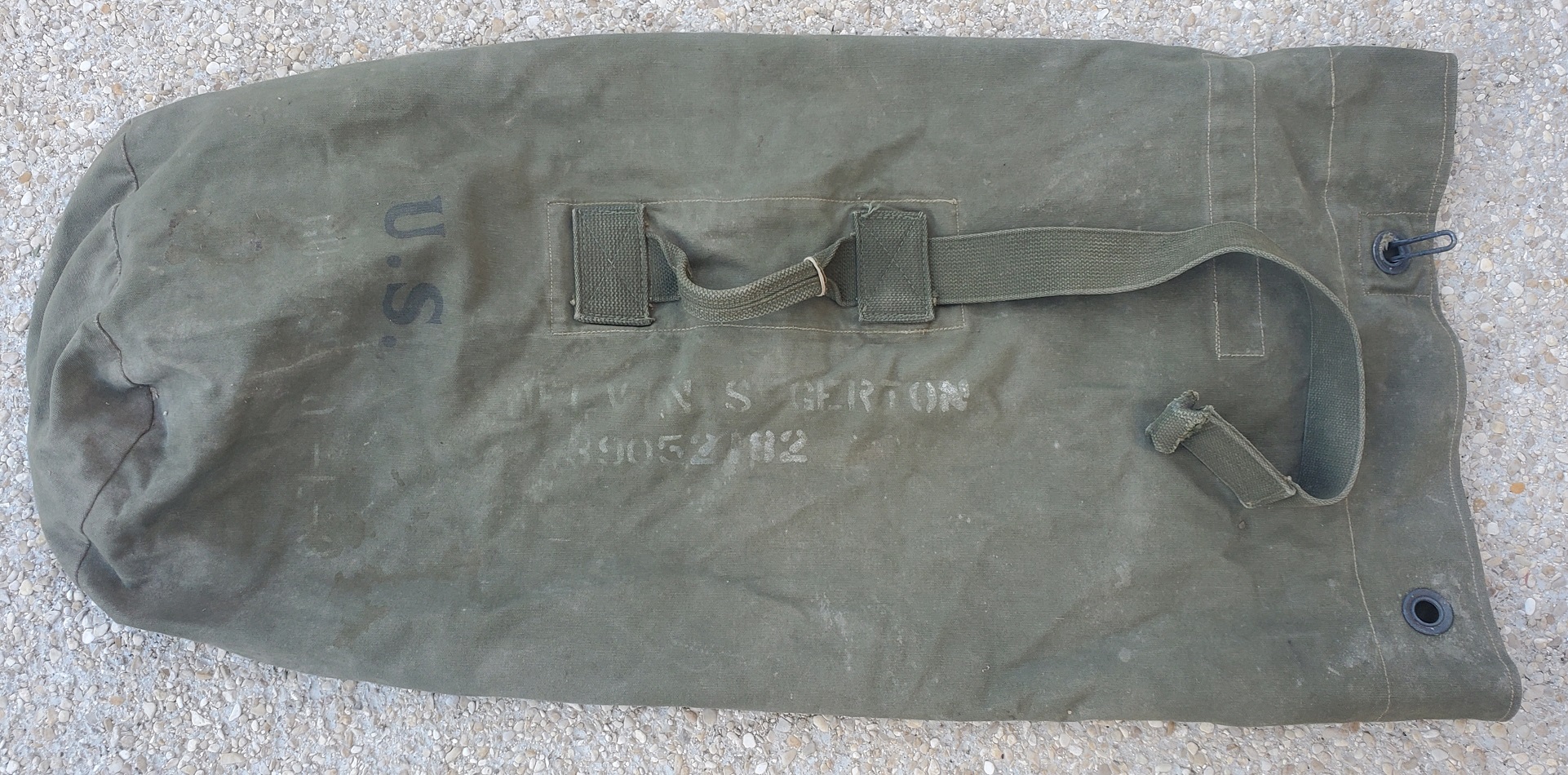 militaria : Sac duffel bag nominatif/matriculé US WW2