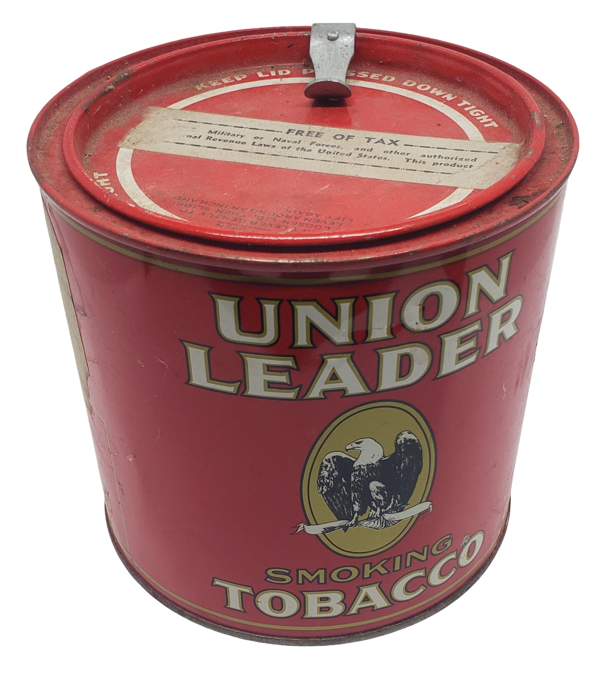 militaria : Boite tabac fer ronde union leader US WW2