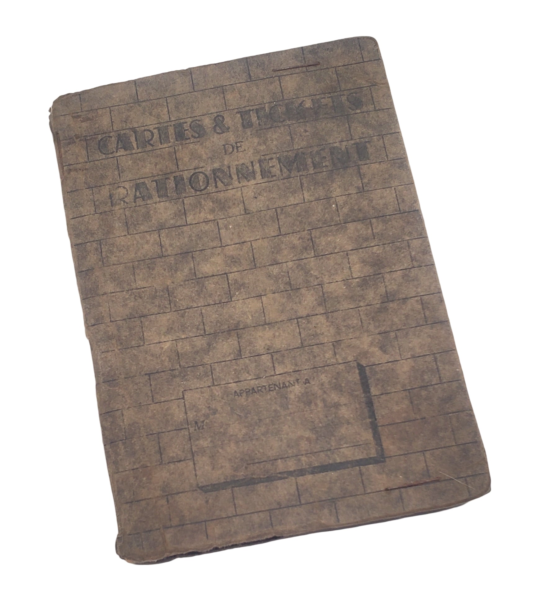 militaria : Carnet pour tickets rationnement FR WW2