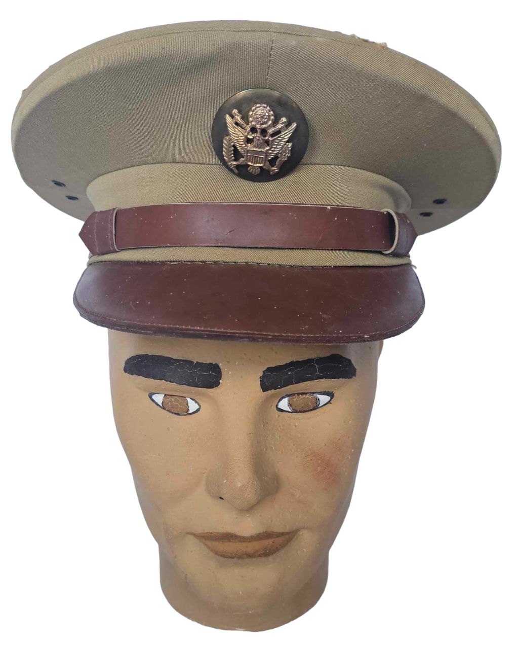 militaria : Casquette cap service enlisted man's chino US WW2