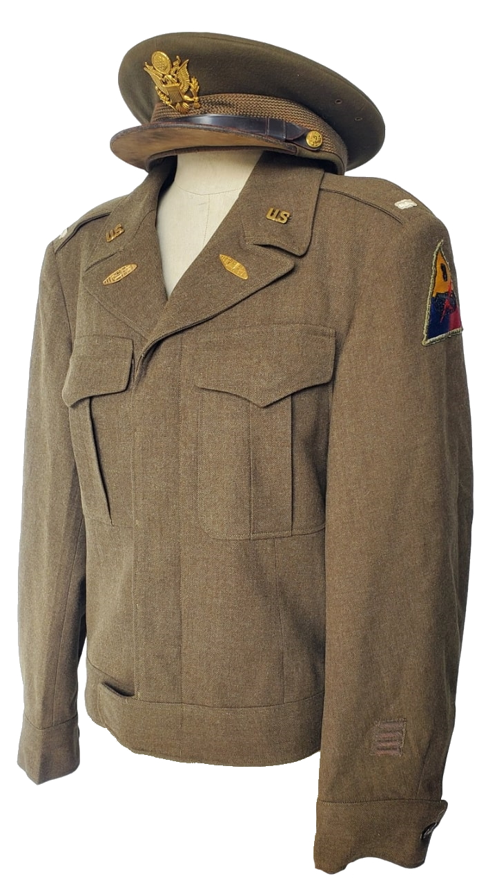 militaria : Blouson IKE US WW2 monté d'origine 8ème armoured