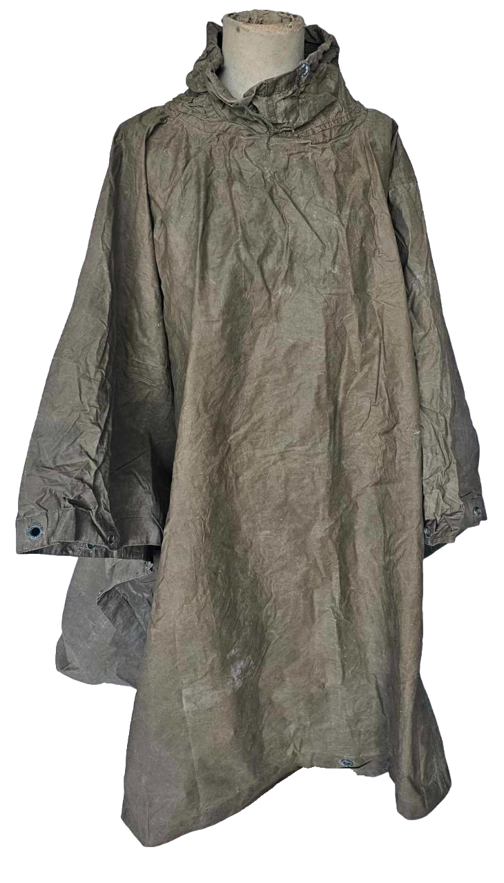 militaria : Poncho Synthetic Resin Coated OD US WW2