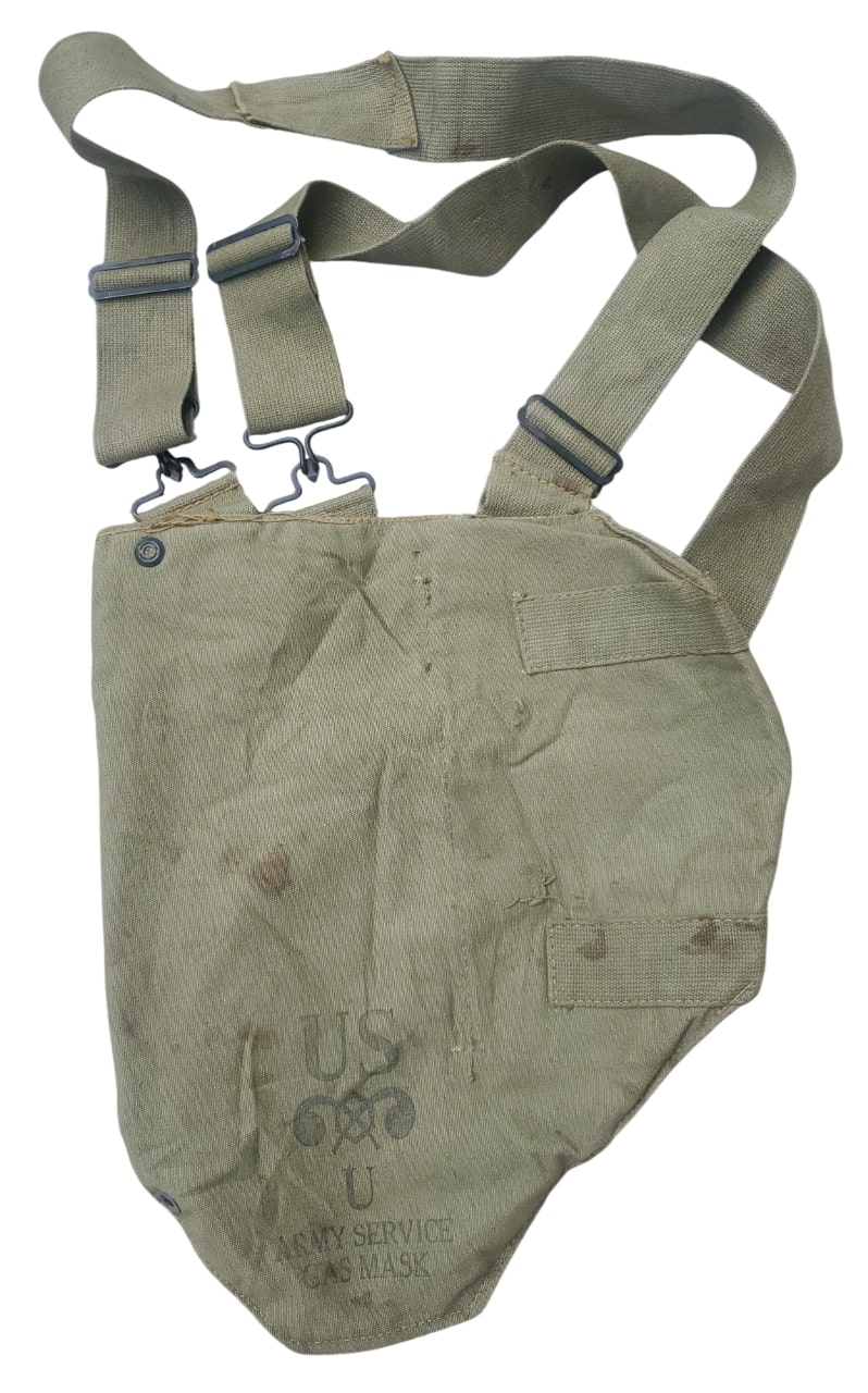 militaria : Housse masque à gaz MIVA1 US WW2