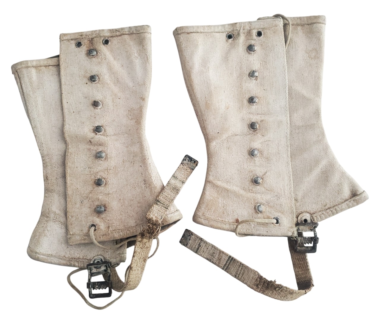 militaria : Paire de guêtres modèle 1938 2R camouflée blanc US WW2