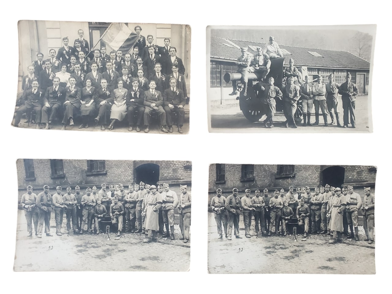 militaria : Lot 4 photos/cartes postales artillerie FR40