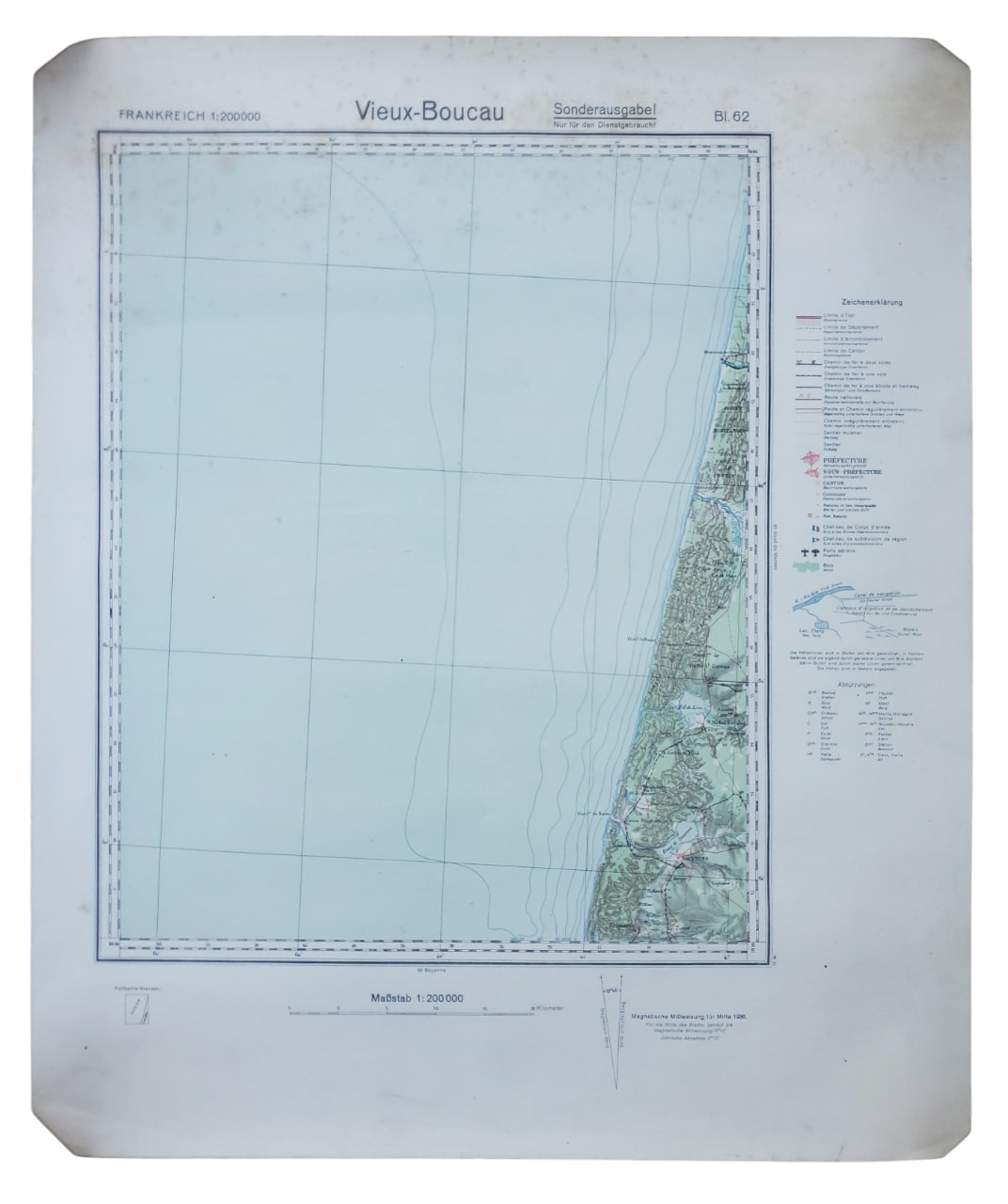 militaria : Carte Vieux-Boucau ALL WW2