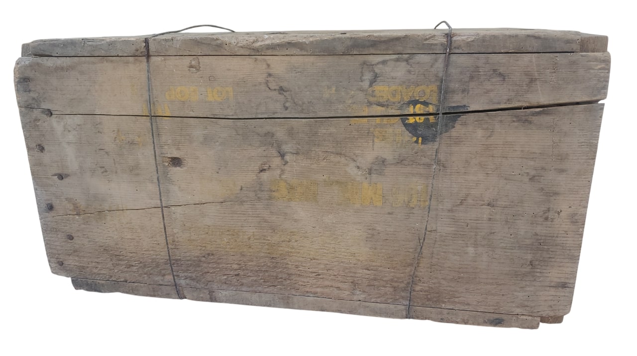 militaria : Caisse bois 105 MM US WW2