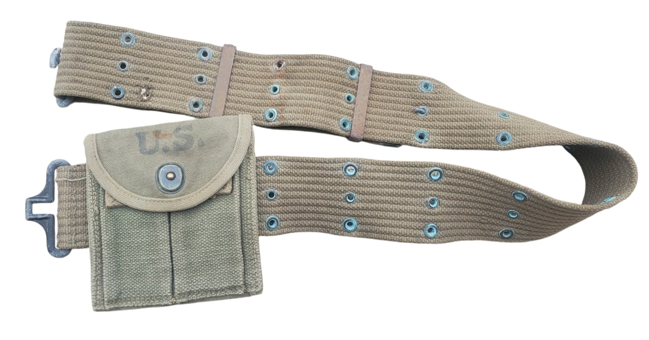 militaria : Ensemble ceinturon modèle 1936 et porte-chargeurs USM1 US WW2