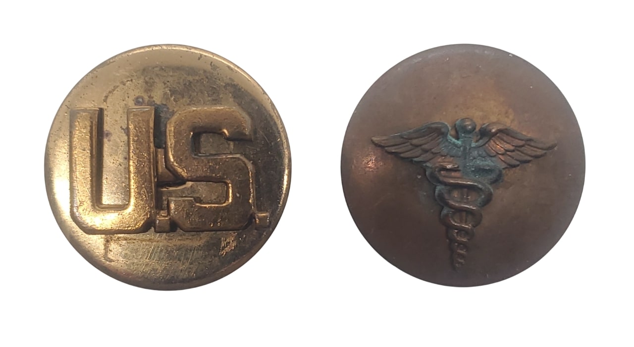 militaria : Paire disques de col médic US WW2