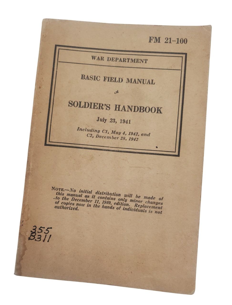 militaria : Manuel FM 21-100 Soldiers Handbook US WW2