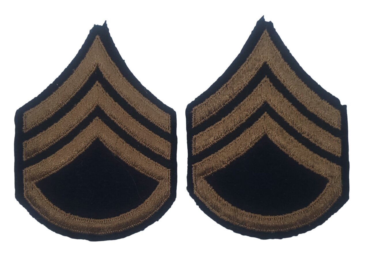 militaria : Paire grades staff sergeant US WW2