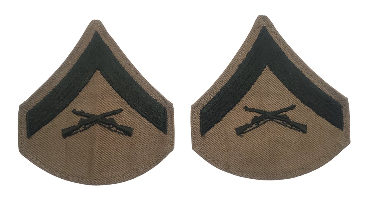militaria : Paire grades lance caporal USMC WW2