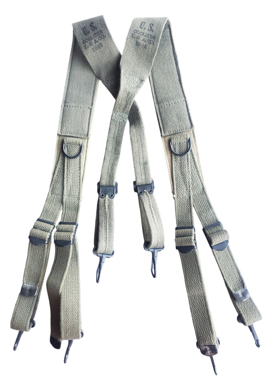 militaria : Brelage modèle 1936 renforcé bi-ton US WW2