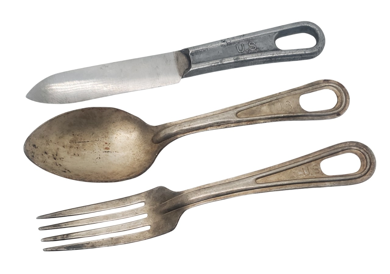 militaria : Ensemble couverts messkit US WW2