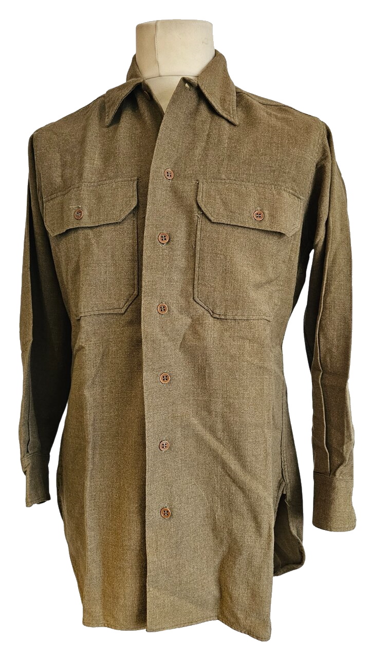 militaria : Chemise moutarde troupe US WW2