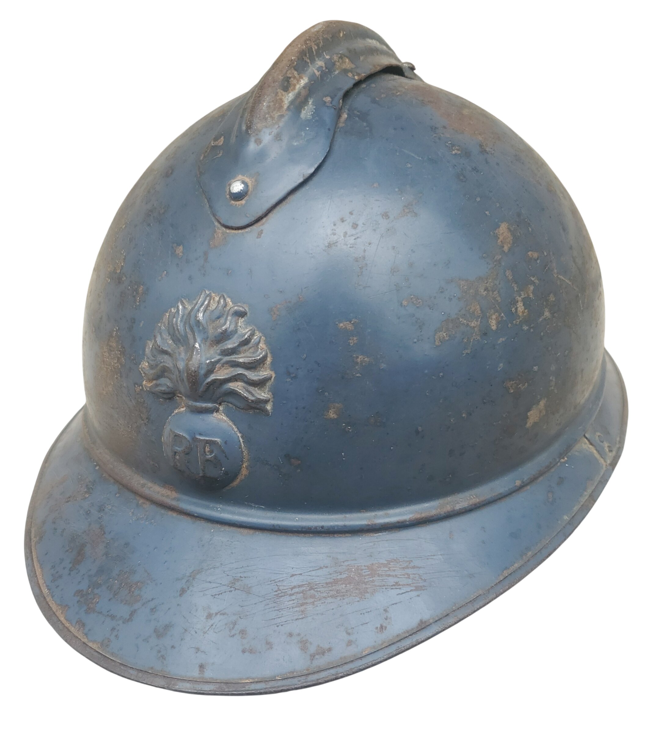 militaria : Coque casque adrian modèle 1915 infanterie/toutes armes FR WW1
