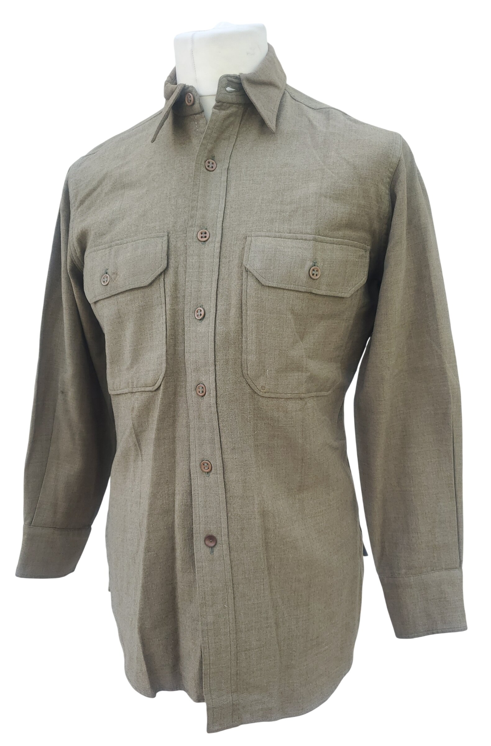 militaria : Chemise moutarde troupe US WW2