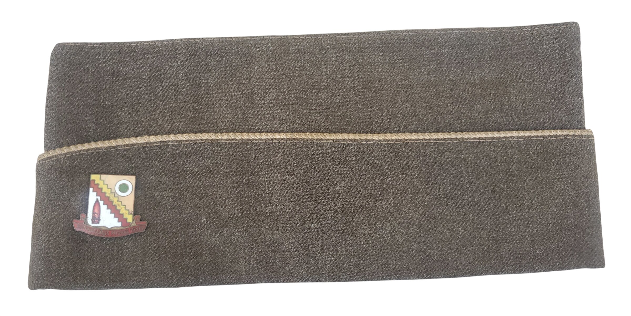 militaria : Bonnet de police laine liseré Quartermaster Corps US WW2
