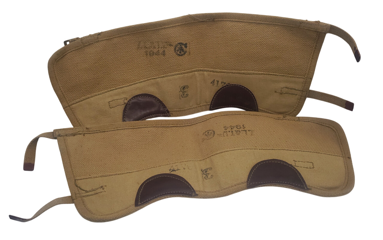 militaria : Paire guêtrons toile canadien WW2