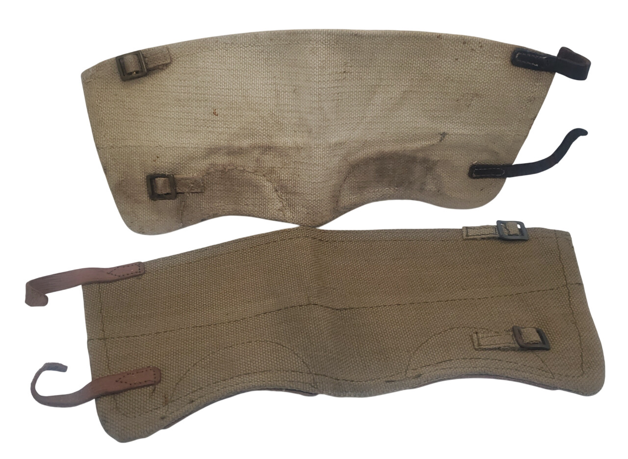 militaria : Paire guêtrons toile jus GB WW2