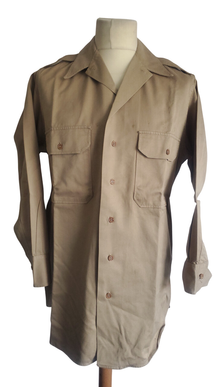 militaria : Chemise chino officier US WW2