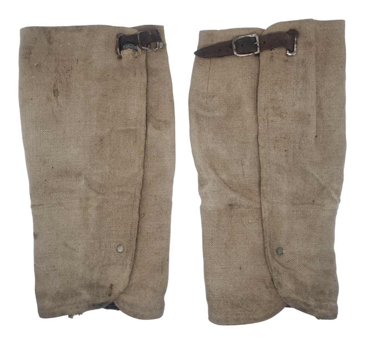 militaria : Paire houseaux en toile civile années 40