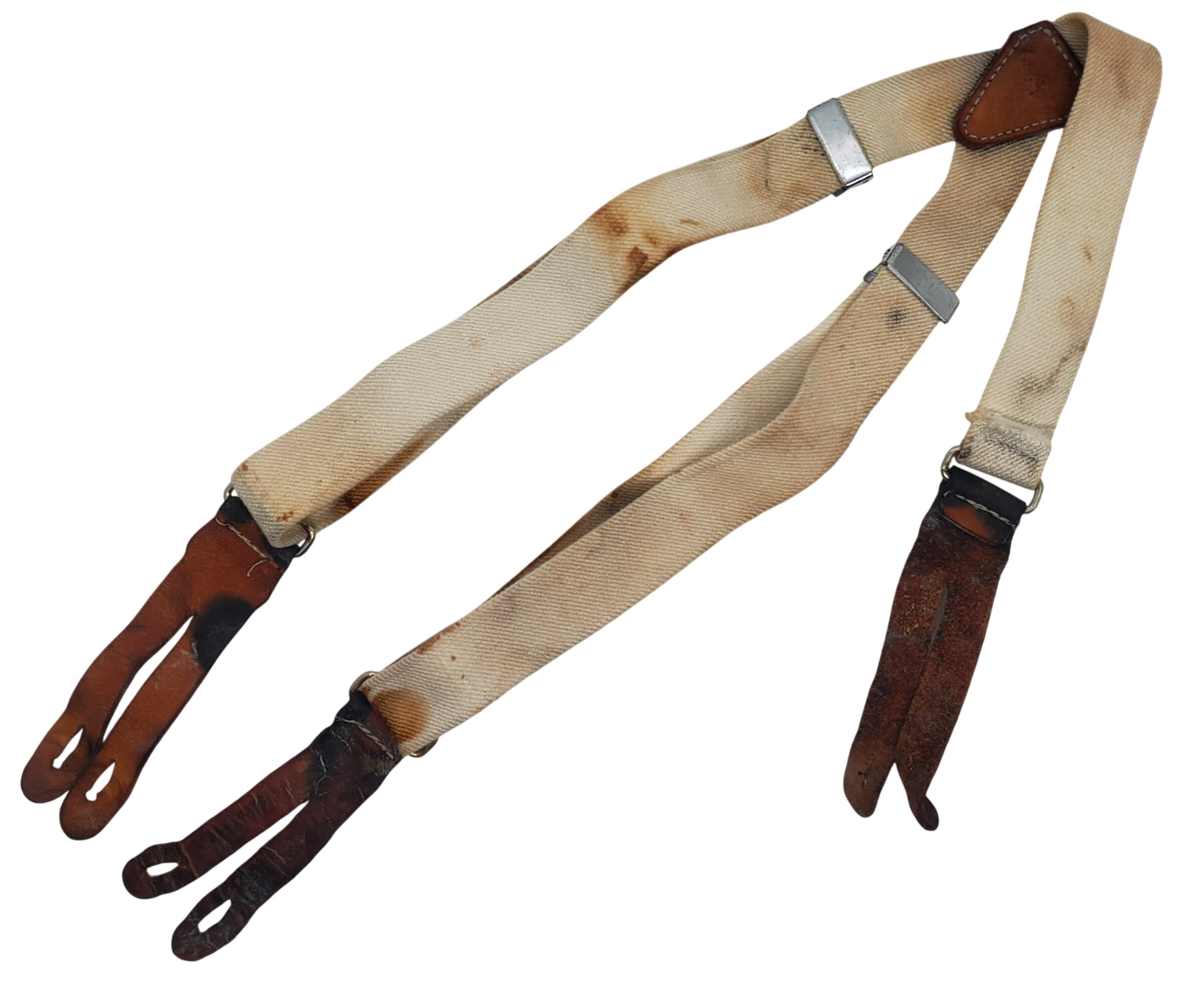 militaria : Paire bretelles pantalon homme civile années 40