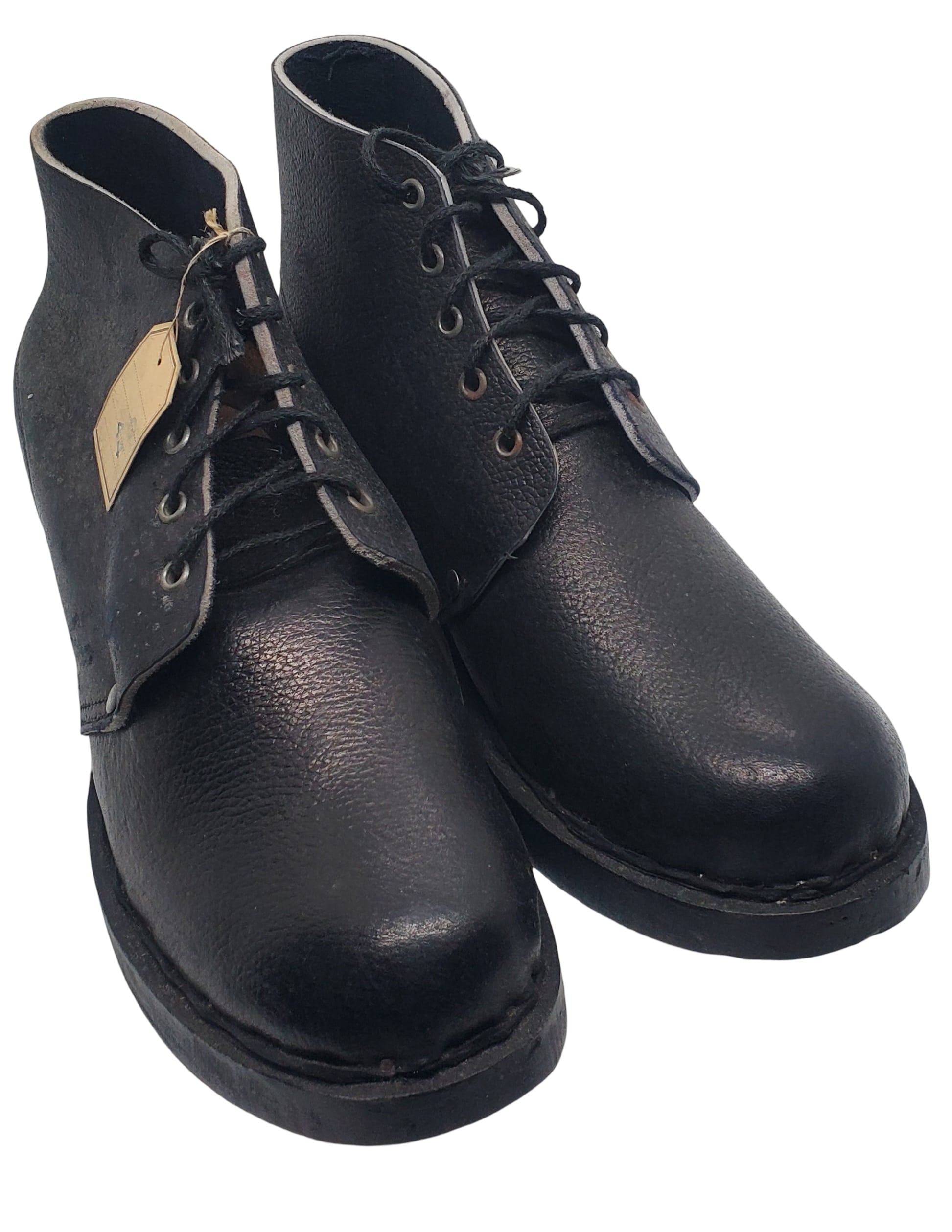 militaria : Paire brodequins semelles bois homme civil années 40
