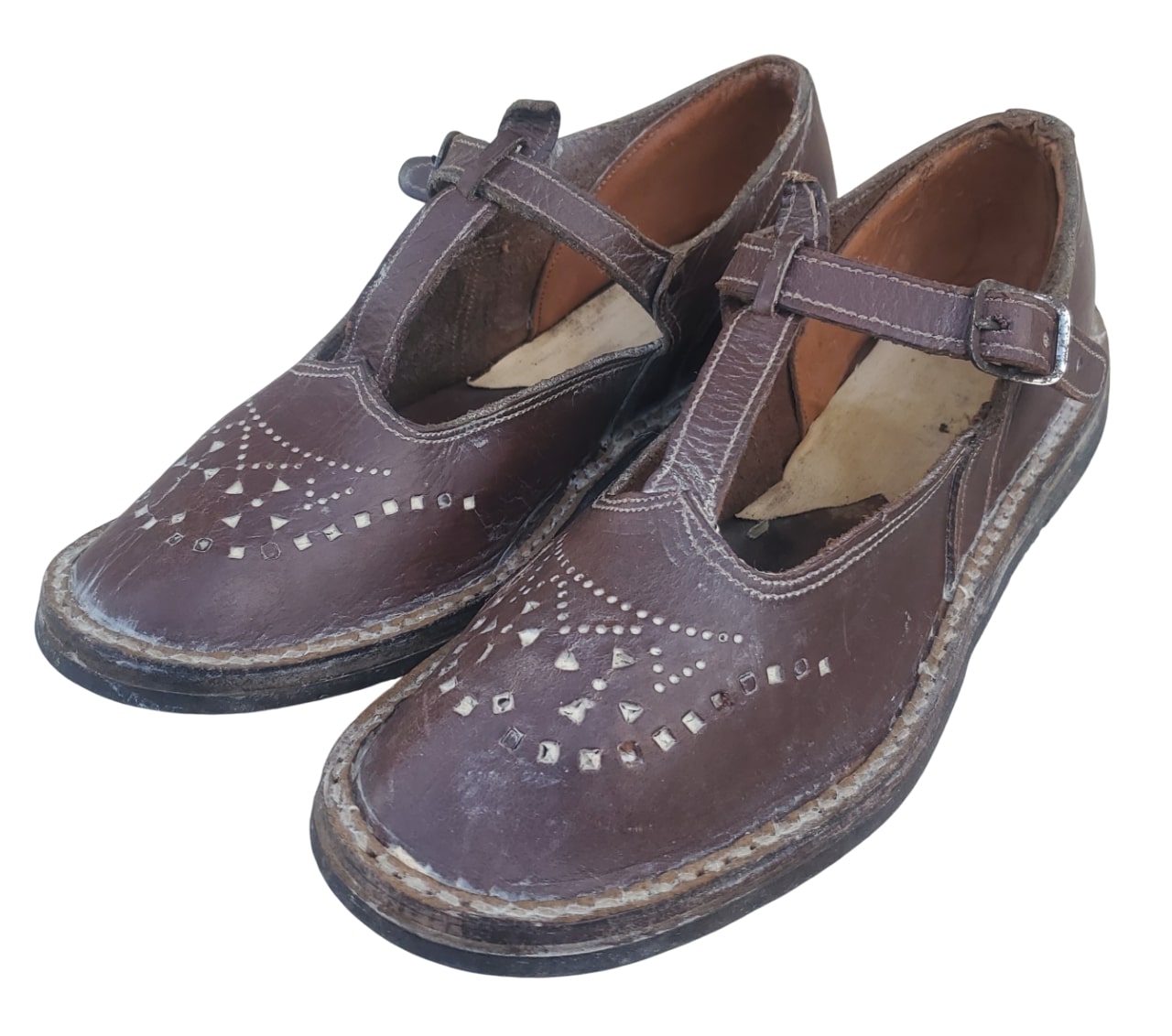 militaria : Paire sandalettes femme civil années 40