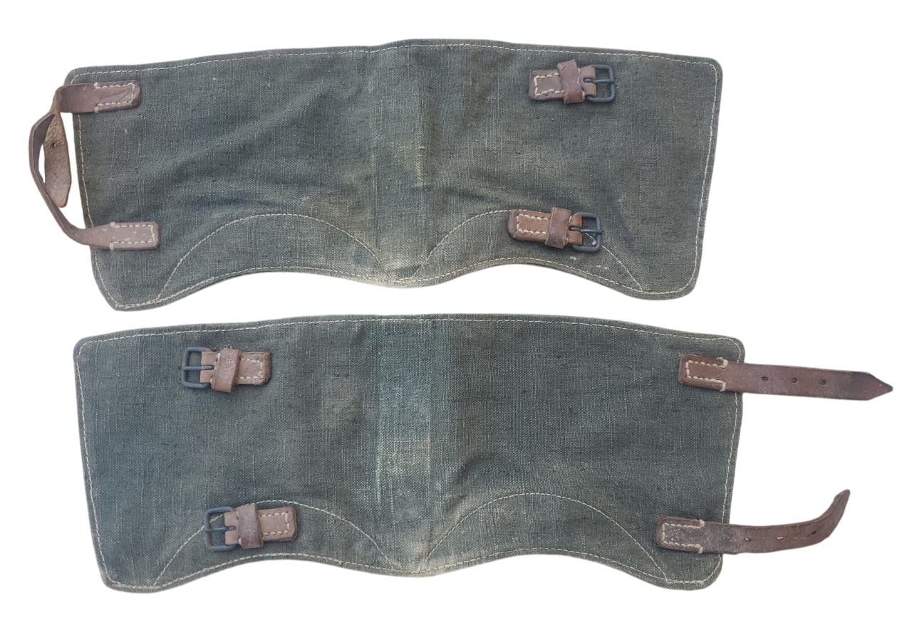 militaria : Paire guêtrons toile verte ALL WW2