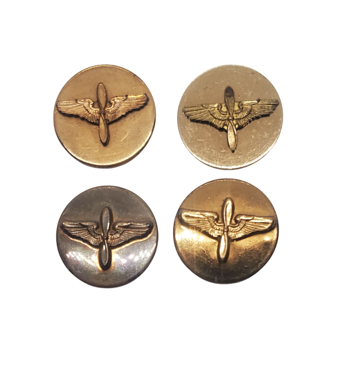militaria : Plaquettes carton disques de col USAAF WW2