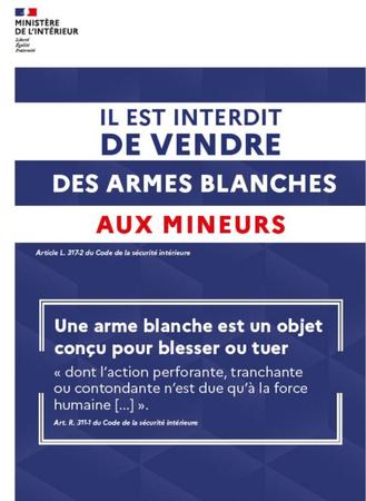 r&eacute;glementation arme blanche