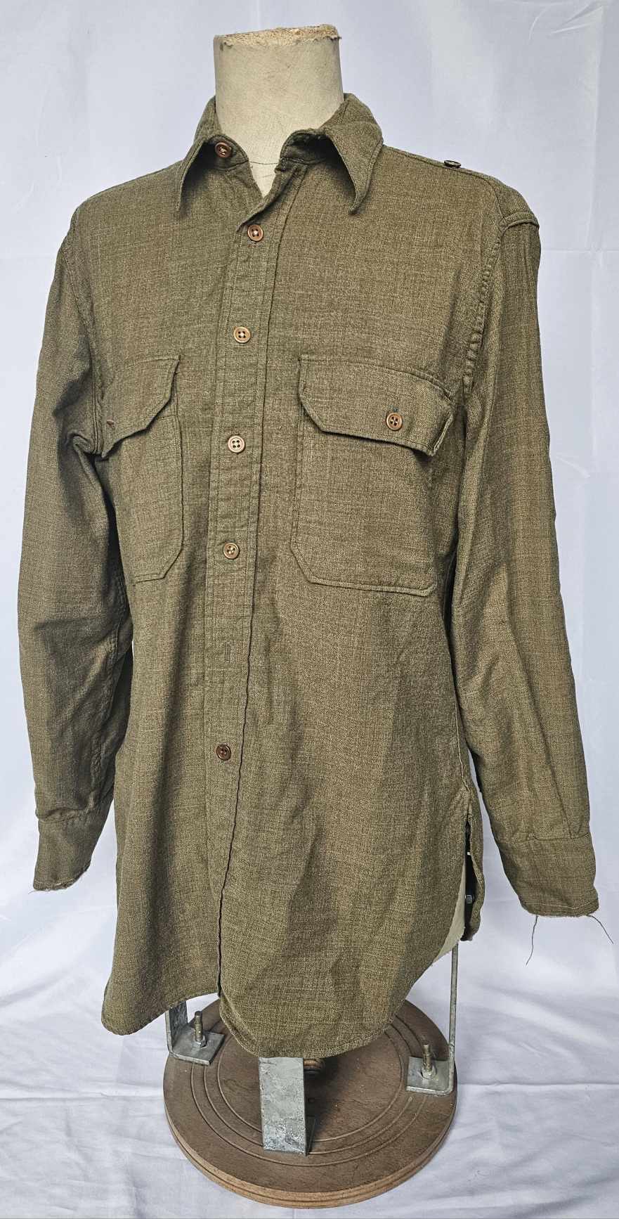 militaria : Chemise moutarde troupe US WW2