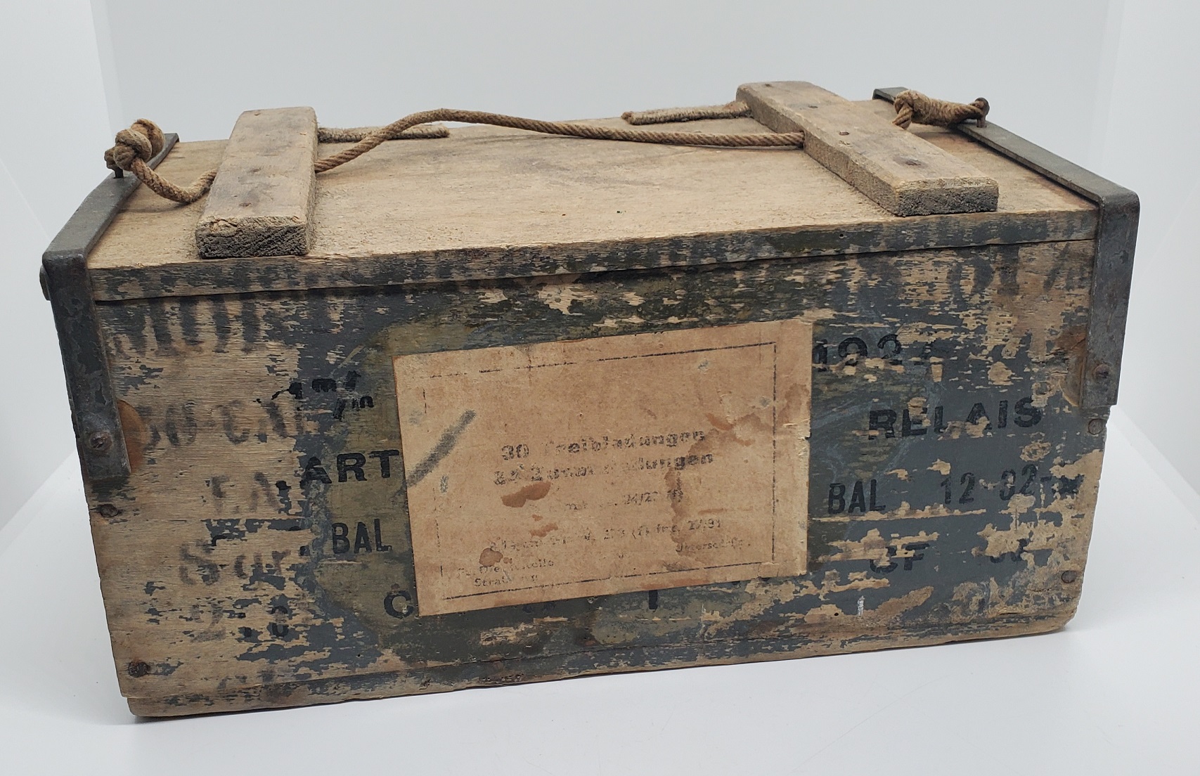 JG Militaria&nbsp;Caissette cartouches/relais mortier 81mm FR réutilisation allemand WW2