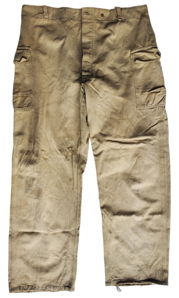 militaria : Pantalon HBT français fabrication locale Indo FR POST WW2