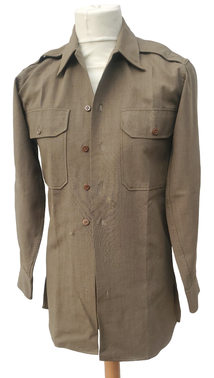 militaria : Chemise moutarde combat officier US WW2