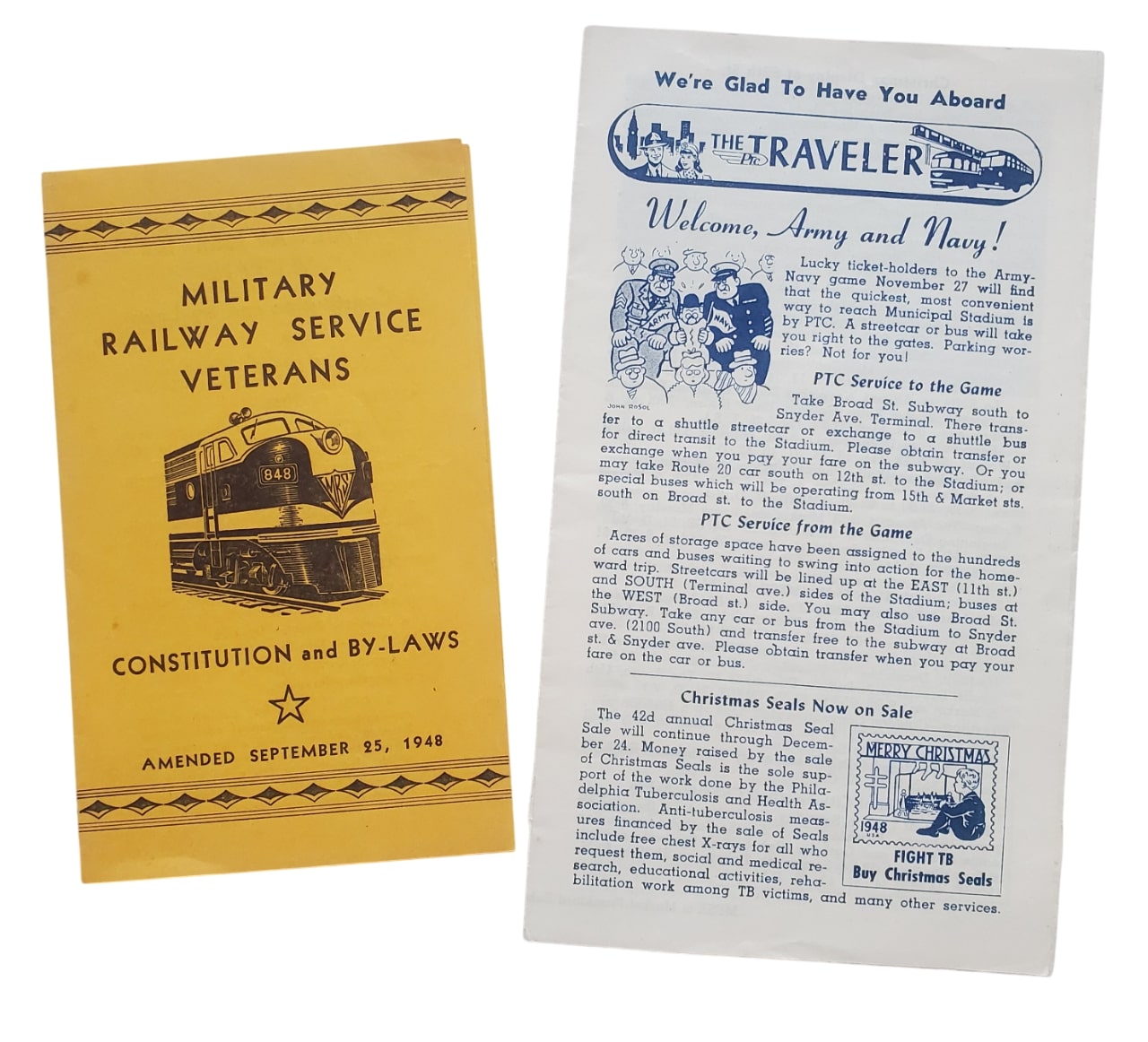militaria : Lot 2 dépliants retour soldats US POST WW2
