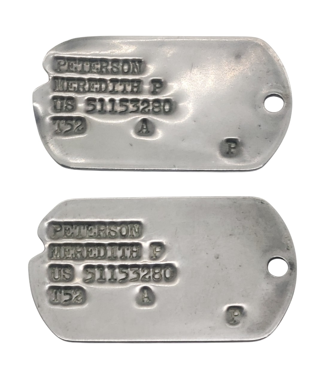 militaria : Paire plaques identités US POST WW2