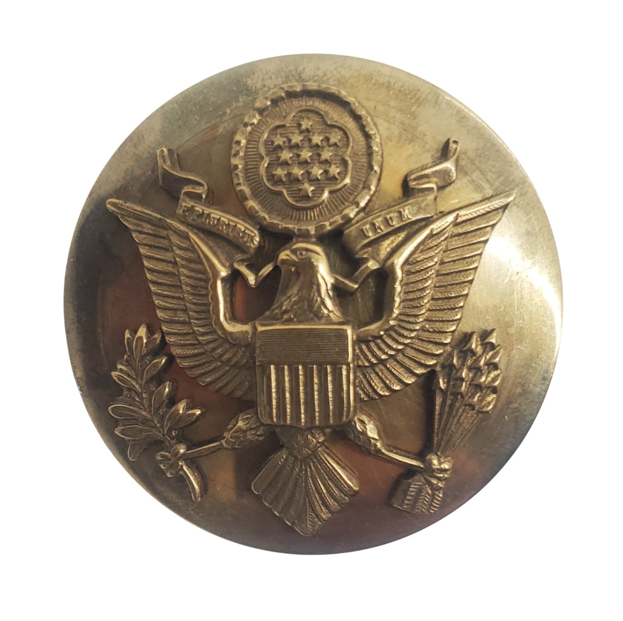 militaria : Insigne de casquette troupe US WW2