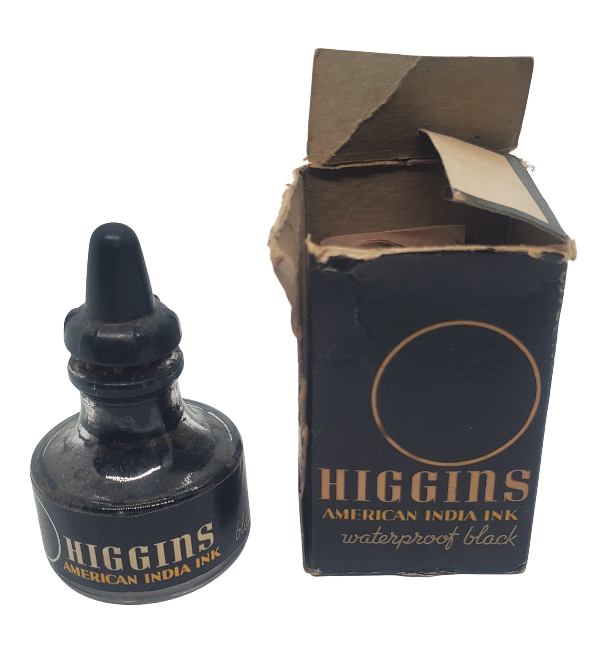 militaria : Flacon encre noire avec notice et emballage US WW2