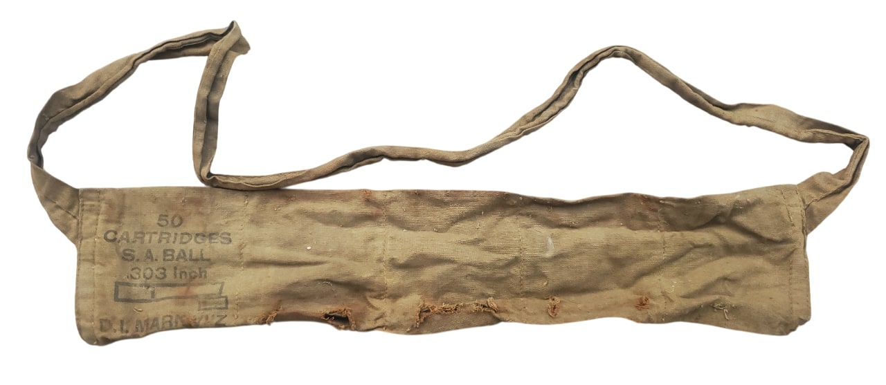 militaria : Bandooler toile vide pour 303 canadien WW2