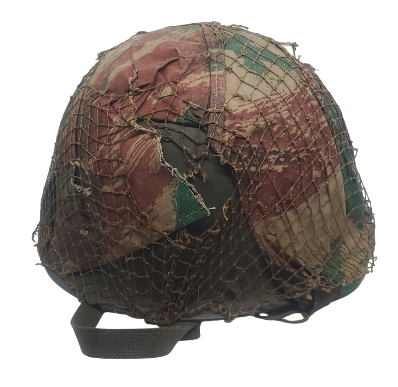 militaria : Casque modèle 1951 filet/toile camo FRP OST WW2