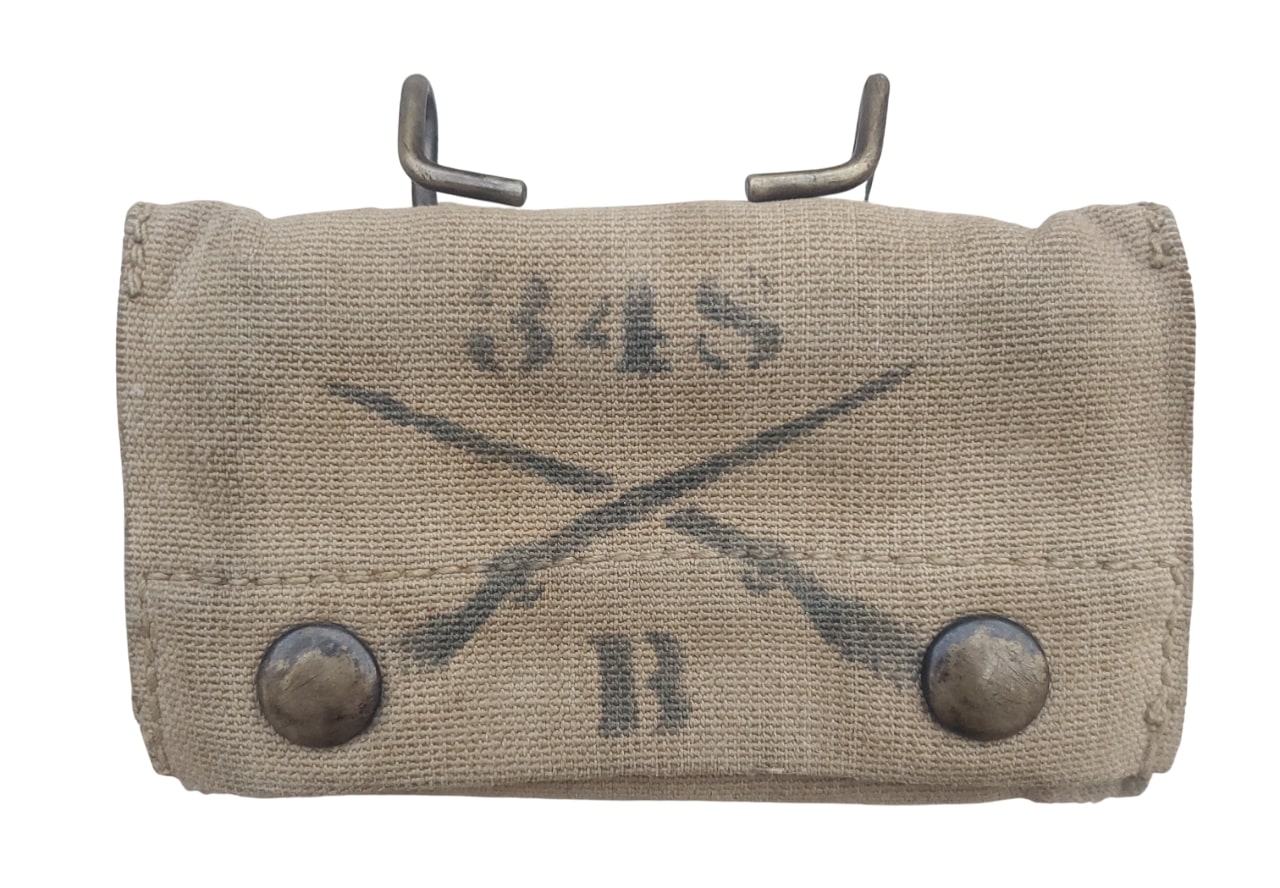 militaria : pochette à pansement modèle 1910 régimenté US WW2