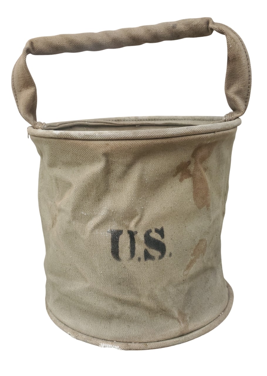 militaria : Seau en toile US WW1