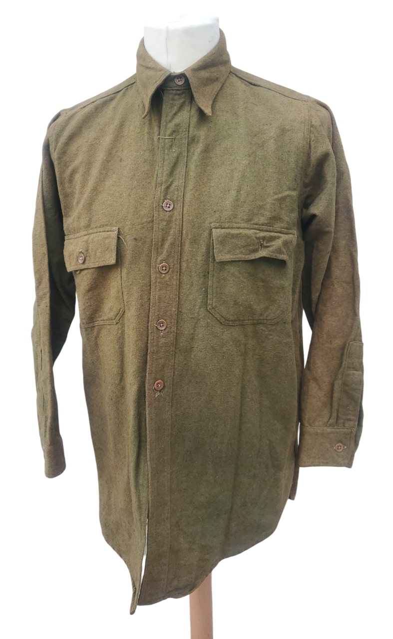 militaria : Chemise troupe moutarde US WW1