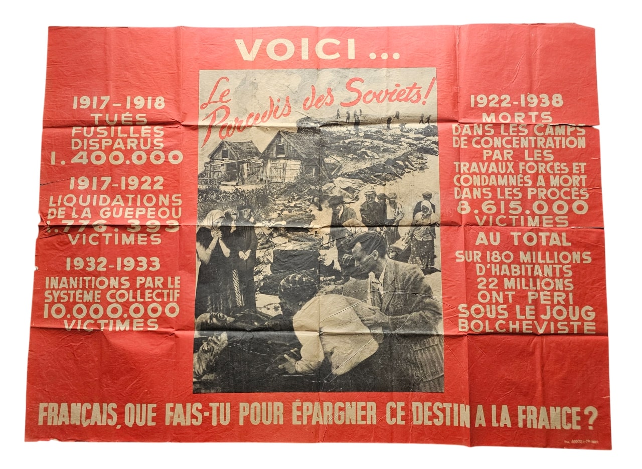 militaria : Affiche Vichy anti-communiste FR WW2