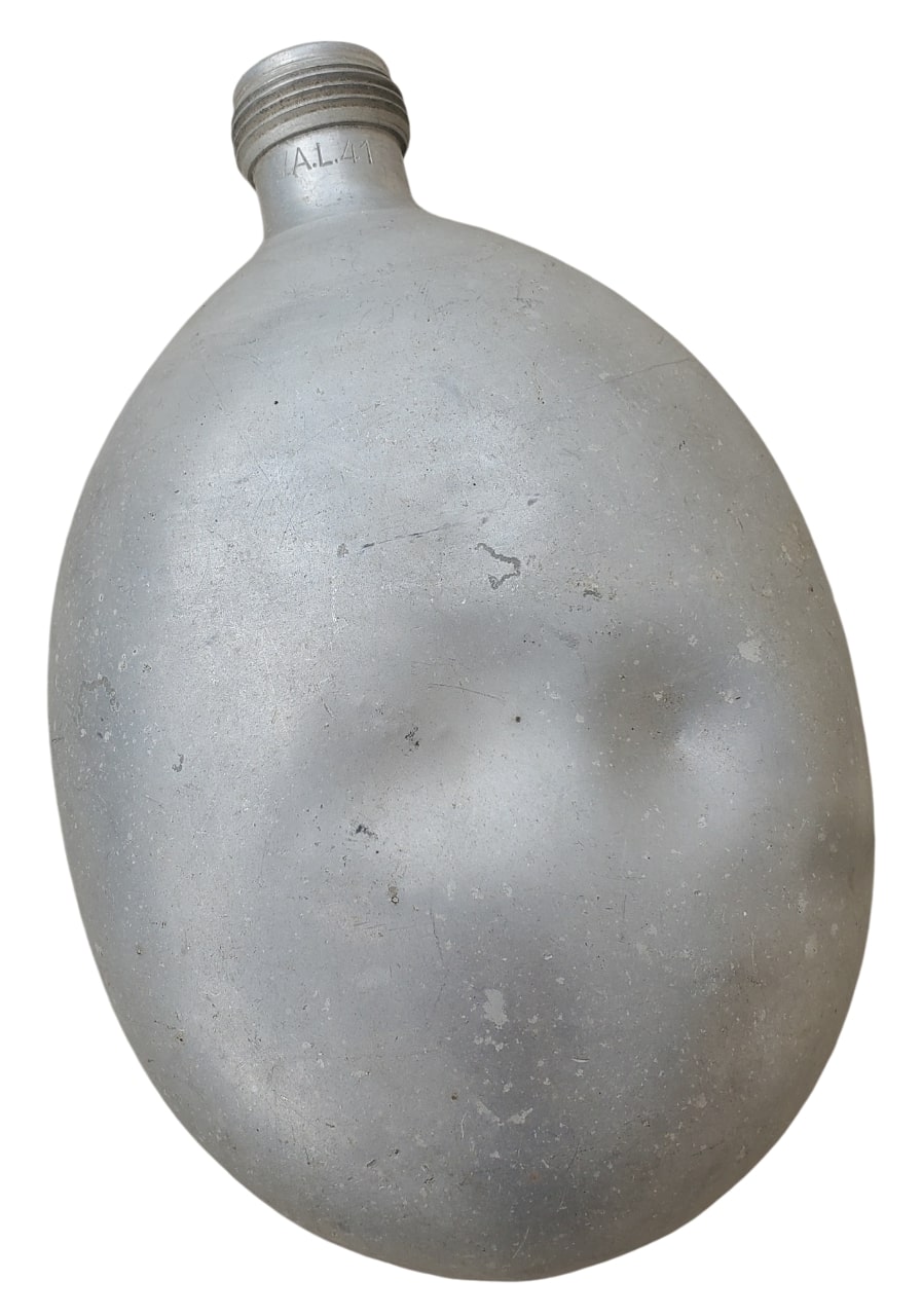 militaria : bidon nu modèle 1931 aluminium allemand WW2