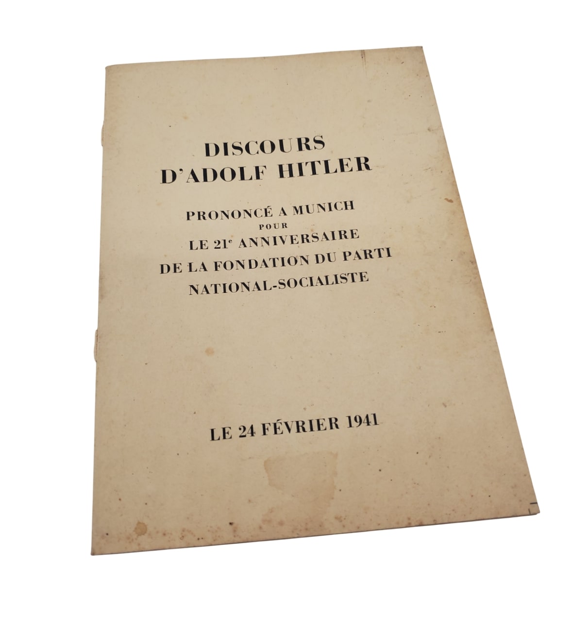 militaria : Pochettes vides discours Adolf Hitler ALL/FR WW2