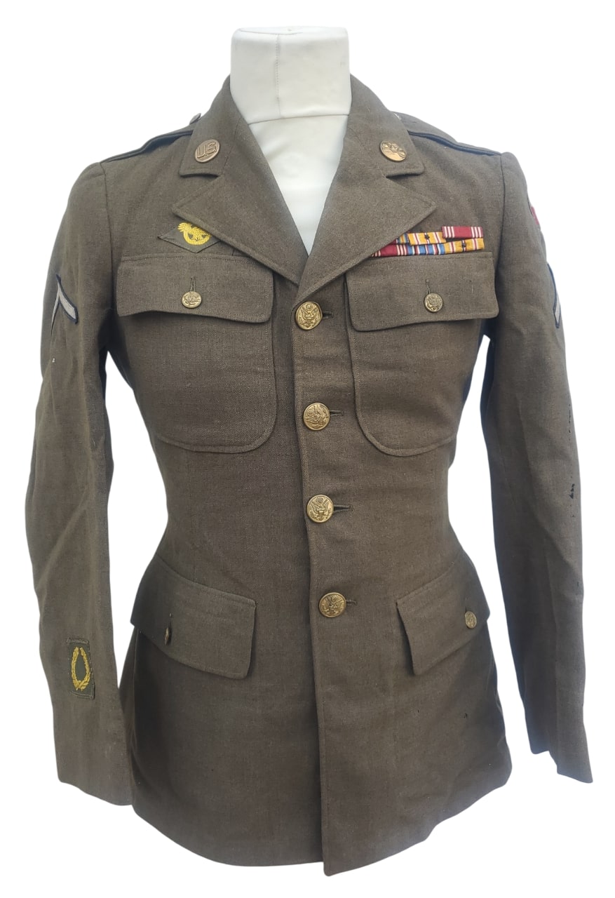 militaria : Veste de sortie class A US WW2 montée d'origine