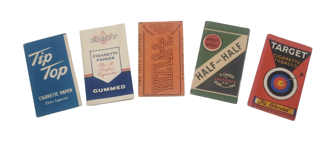 militaria : Lot 5 paquets feuilles à rouler tabac US WW2